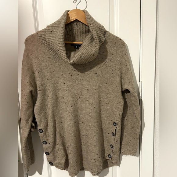 Fortune + Ivy Speckled Beige Cowl Neck Sweater - Picture 2 of 5